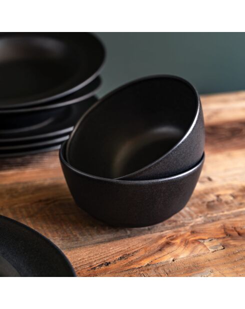 6 Coupelles Néo noire - 15x15x8cm