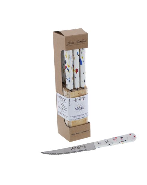 Set di 6 coltelli da bistecca Sense bianchi - 22x2x2cm