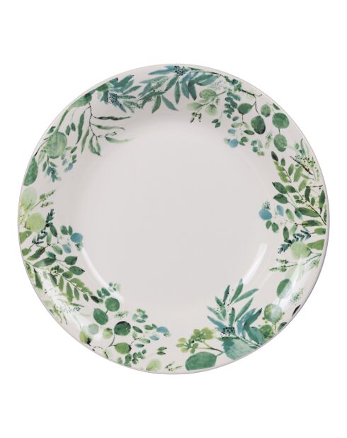 12 Assiettes creuses Natura verte - 21x21x4cm