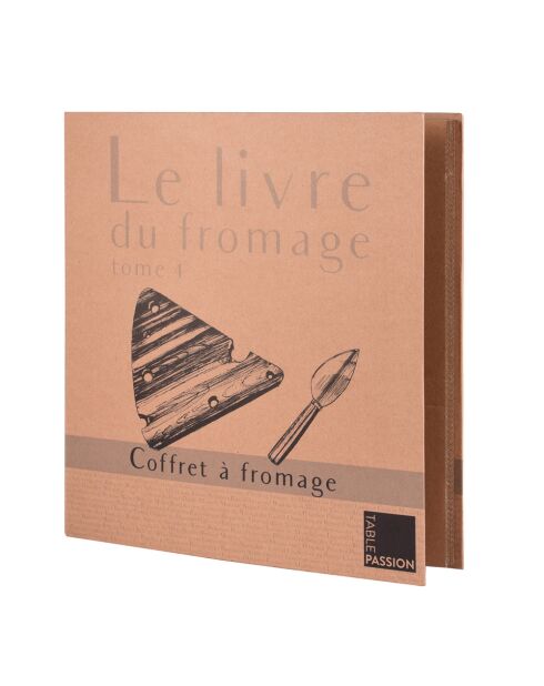 Coffret fromage 2 pièces avec plateau et couteau - 29x26x2cm