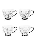 Coffret de 4 tasses Mistigris blanches - 11x9x8cm