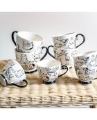 Coffret de 4 tasses Mistigris blanches - 11x9x8cm
