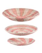 Set de 3 coupes en jonc roses - 45x45x8cm