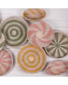 Set de 3 coupes en jonc roses - 45x45x8cm