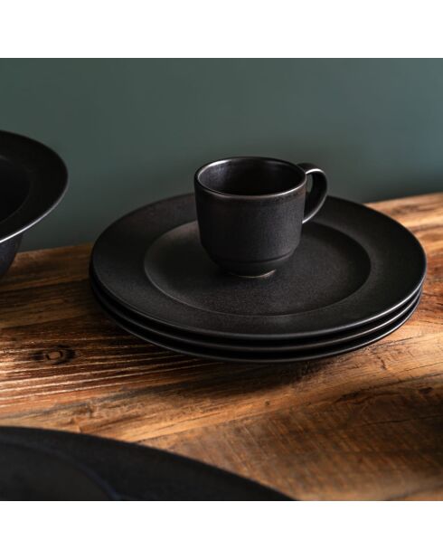 4 schwarze Neo-Tassen - 13x9x9cm