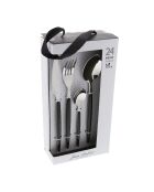 Juego de cubiertos negros Amsterdam de 24 piezas, 13,5 x 7 x 26 cm