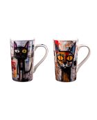 Set van 2 veelkleurige straatbekers - 14x9x14cm