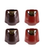 Set van 4 veelkleurige Kyoto-bekers - 8x7x8cm