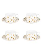 Eleor 4-delige set gouden theekopjes - 11x9x6cm