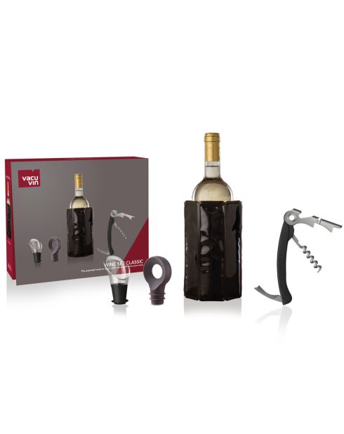 Caja clásica de vino negro - 27x22x6 cm