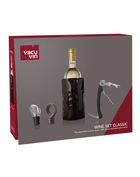 Caja clásica de vino negro - 27x22x6 cm