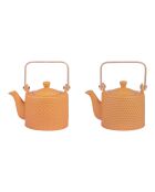 Coffret théière Snow safran jaune - 19x15x9cm