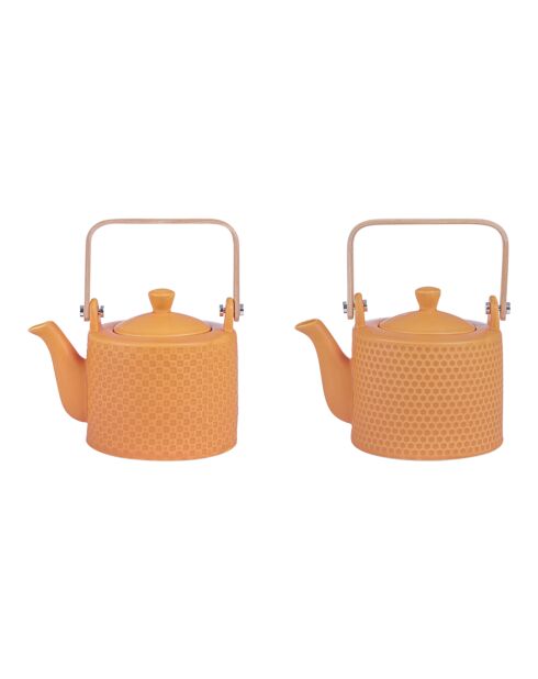 Coffret théière Snow safran jaune - 19x15x9cm