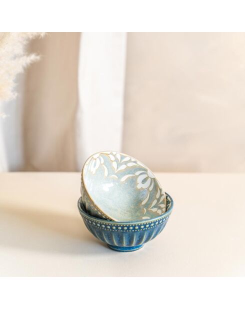 3 Lots de 2 coupelles Alcazar bleues - 12x12x6cm