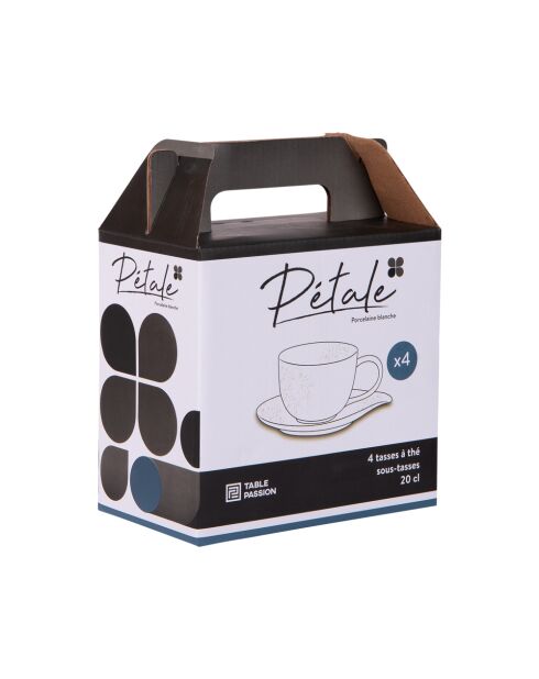 Coffret thé Pétale blanc - 12x8x6cm