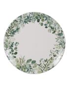 12 Assiettes plates Natura verte - 27x27x3cm