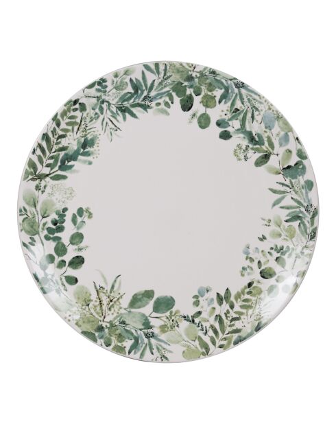 12 Assiettes plates Natura verte - 27x27x3cm