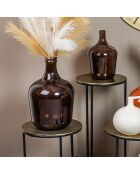 Jarrón Dame-Jeanne de vidrio ámbar marrón - 27x27x42 cm