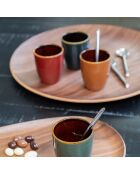  6 Assiettes de présentation marron - 34x34x2cm