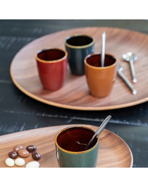 6 Assiettes de présentation marron - 34x34x2cm