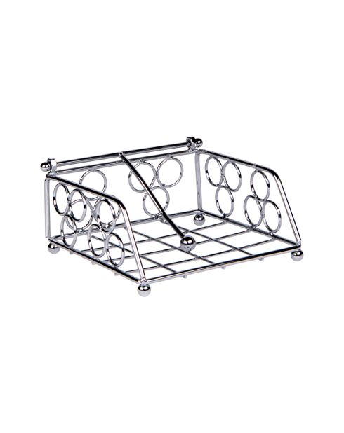 Servilletero plateado - 14 x 14 x 7 cm