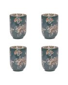 Coffret 4 gobelets Faustine verts - 8x8x11cm
