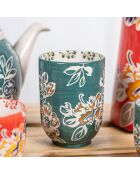 Coffret 4 gobelets Faustine verts - 8x8x11cm