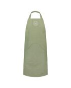 Pistaziengrüne Schürze aus recycelter Baumwolle - 85x66x0,5cm