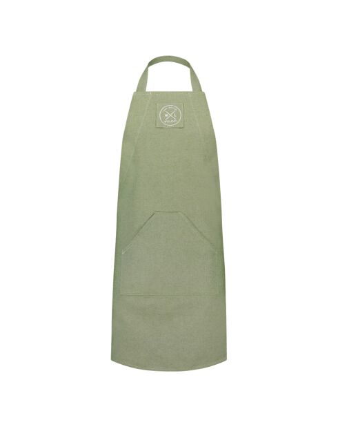 Pistaziengrüne Schürze aus recycelter Baumwolle - 85x66x0,5cm