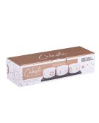 Service 3 pièces rectangulaires Céleste blanches - 32x10x7cm