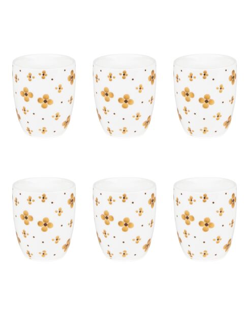 Coffret 6 gobelets Eleor dorés - 6x6x8cm