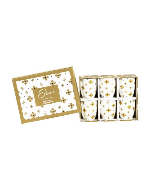 Coffret 6 gobelets Eleor dorés - 6x6x8cm