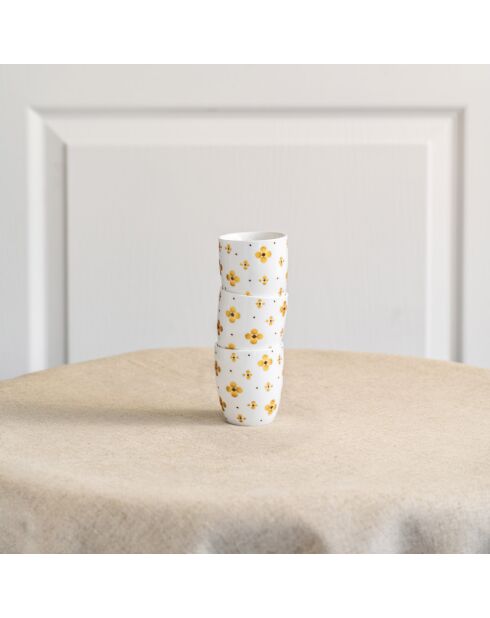 Coffret 6 gobelets Eleor dorés - 6x6x8cm