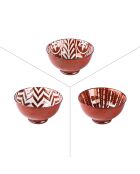 3 Coupelles Java rouges - 12x12x7cm