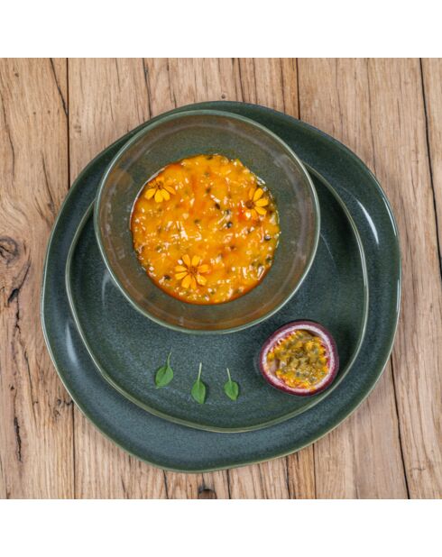 Symphony grüner Dessertteller - 22x22x2cm