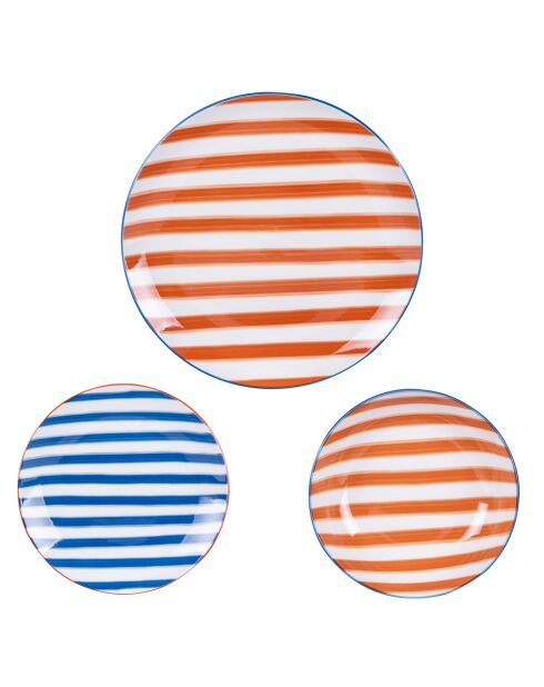 Service de 18 pièces en porcelaine Bahia multicolore - 28x28x2cm