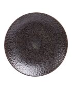4 Assiettes plates Basalte marron - 33x33x3cm
