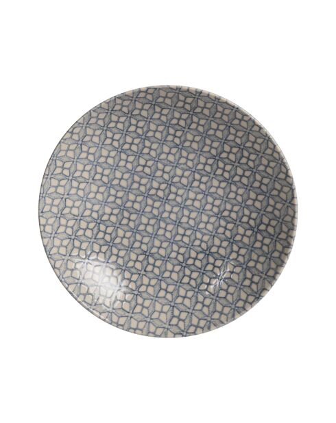 12 Assiettes calotte bleue - 22x22x5cm