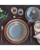 12 Assiettes calotte bleue - 22x22x5cm