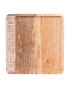 Plateau carré Spirit marron - 36x36x2cm