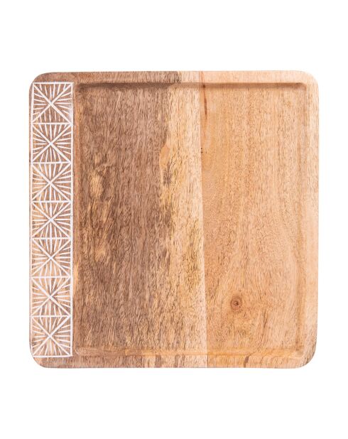 Plateau carré Spirit marron - 36x36x2cm