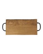 Plateau Hevea Anse metal marron - 40x20x6,3cm