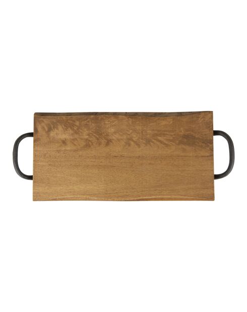 Plateau Hevea Anse metal marron - 40x20x6,3cm