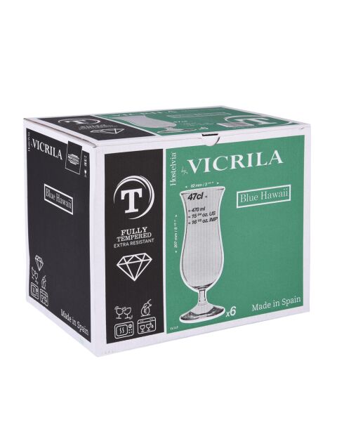 Blaues transparentes Hawaii-Glas und Kristall - 26X17X21cm