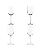 Erhabenes transparentes und kristallines Stielglas, 7,5 x 21 cm