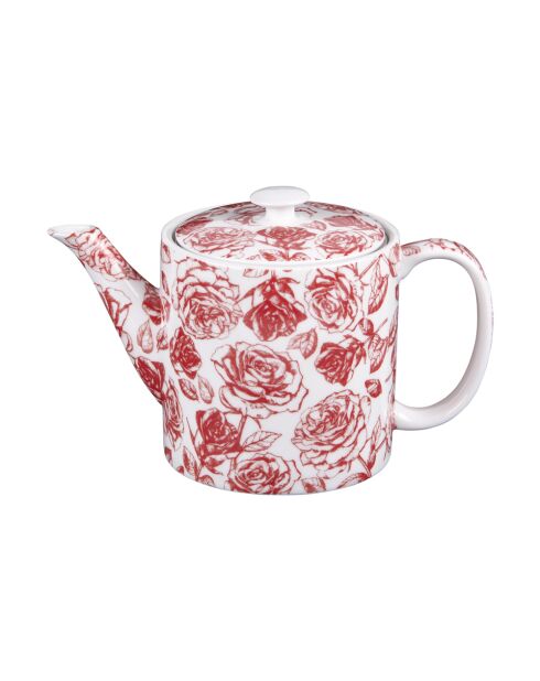 Louise rode theepotdoos met filter - 21x15x14cm