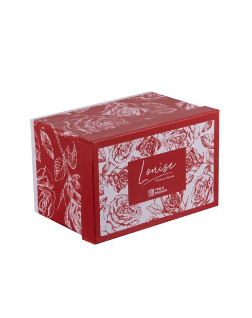 Louise rode theepotdoos met filter - 21x15x14cm