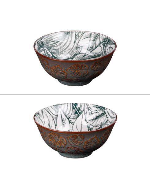 Set mit 2 grünen Paraguay-Schalen — 15,5 x 15,5 x 8 cm