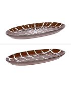 Lot de 2 plats ovales Utah marron - 35,5x19x3cm