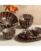 Lot de 2 plats ovales Utah marron - 35,5x19x3cm